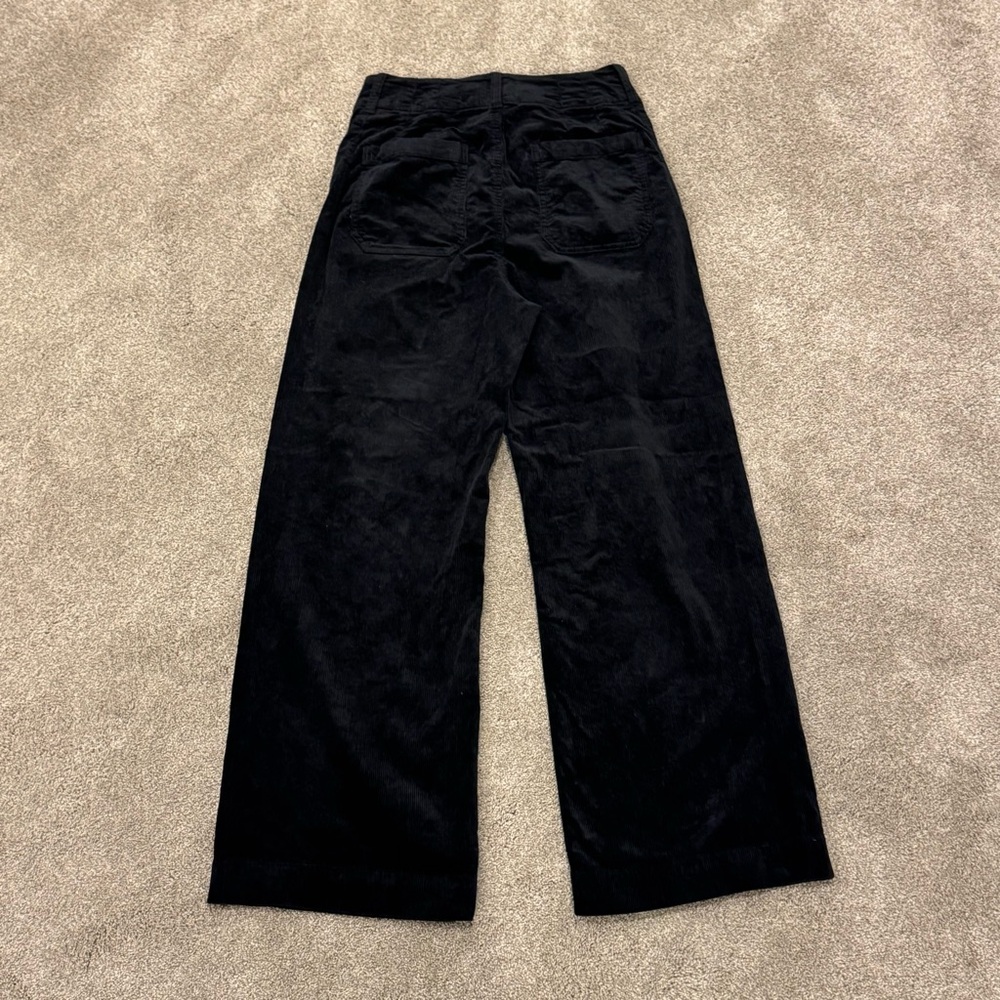 Anthropologie Maeve Colette Navy Blue Corduroy Cropped Wide Leg Pants size 29 - Picture 5 of 12
